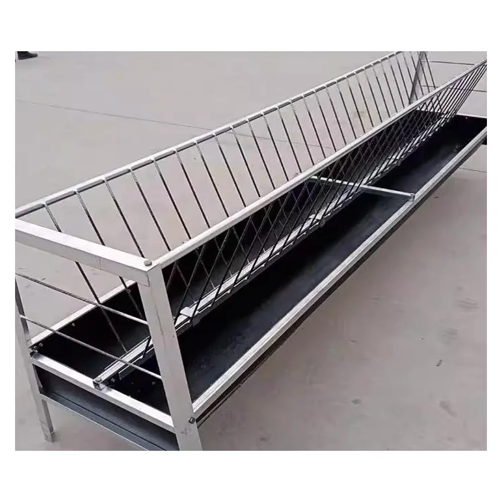 Hot-dip Galvanized Sheep & Goat Feeding Trough Single-sided Trough 11 2m x 0.65m x 1.1m | Livestock Farm Equipment