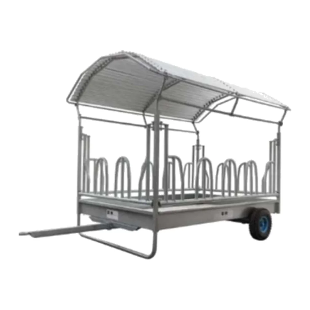 Covered Round Bale Feeder Wagon 1.9m x 2.3m with Roof & Wheels | Cattle Bale Feeder