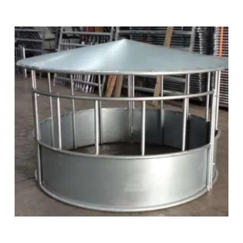 Galvanized Covered Round Bale Feeder 2m for Cattle | Cattle Bale Feeder