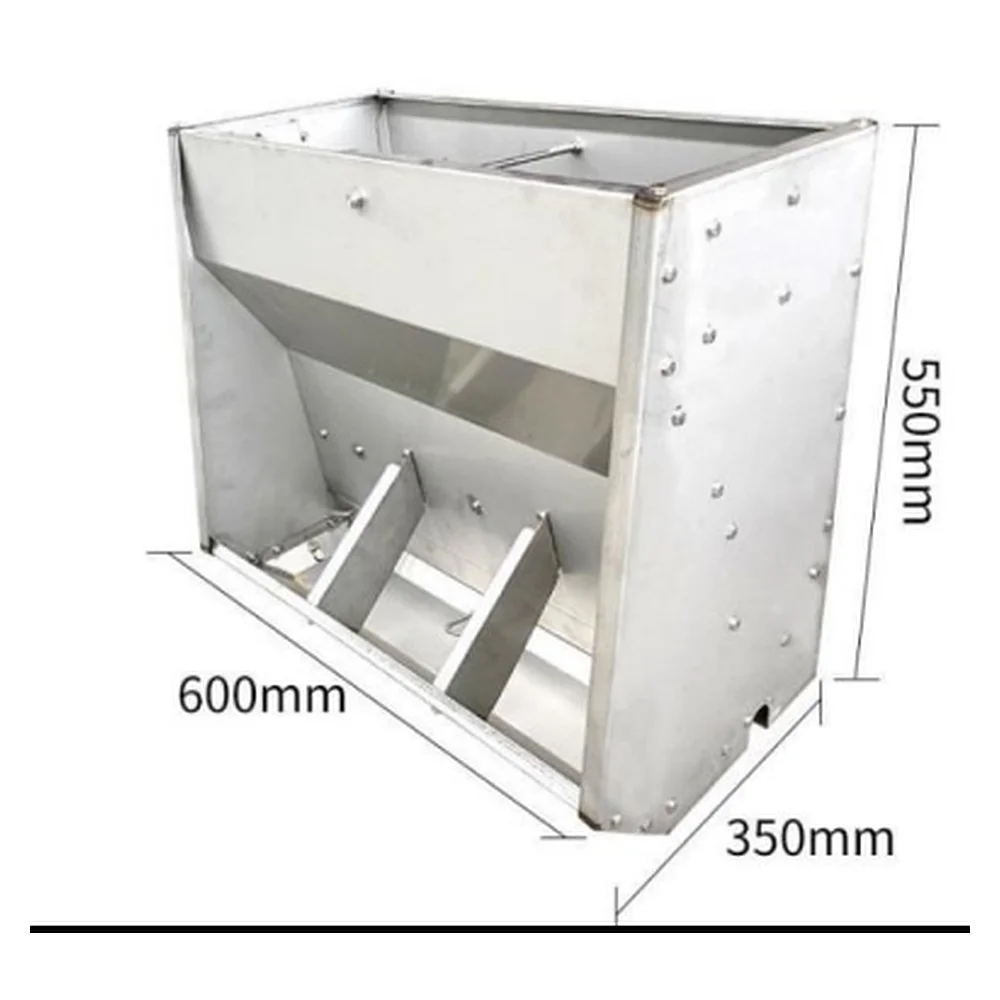 Stainless Steel 304 Pig Feeder Nursery - Single-sided 3-hole 0.6m | Hog Feeding Equipment Farm