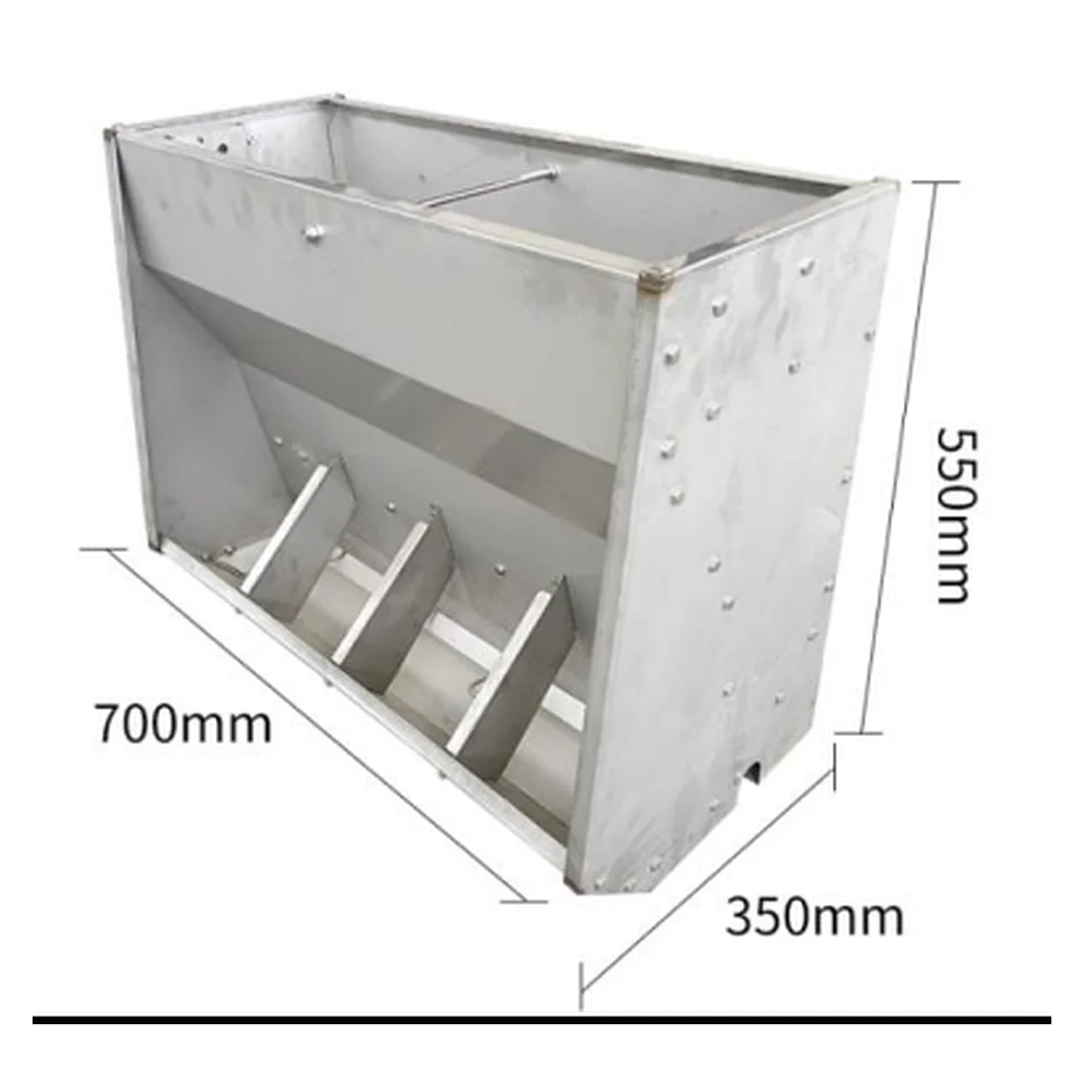 Stainless Steel 304 Pig Feeder Nursery - Single-sided 4-hole 0.7m | Hog Feeding Equipment Farm
