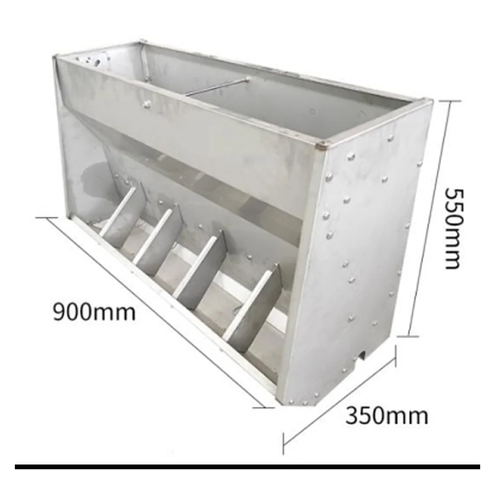 Stainless Steel 304 Pig Feeder Nursery - Single-sided 5-hole 0.9m | Hog Feeding Equipment Farm
