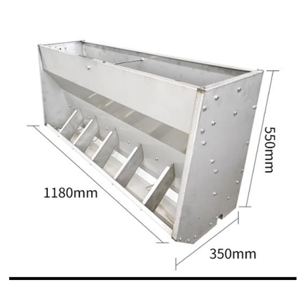 Stainless Steel 304 Pig Feeder Nursery - Single-sided 6-hole 1.18m | Hog Feeding Equipment Farm