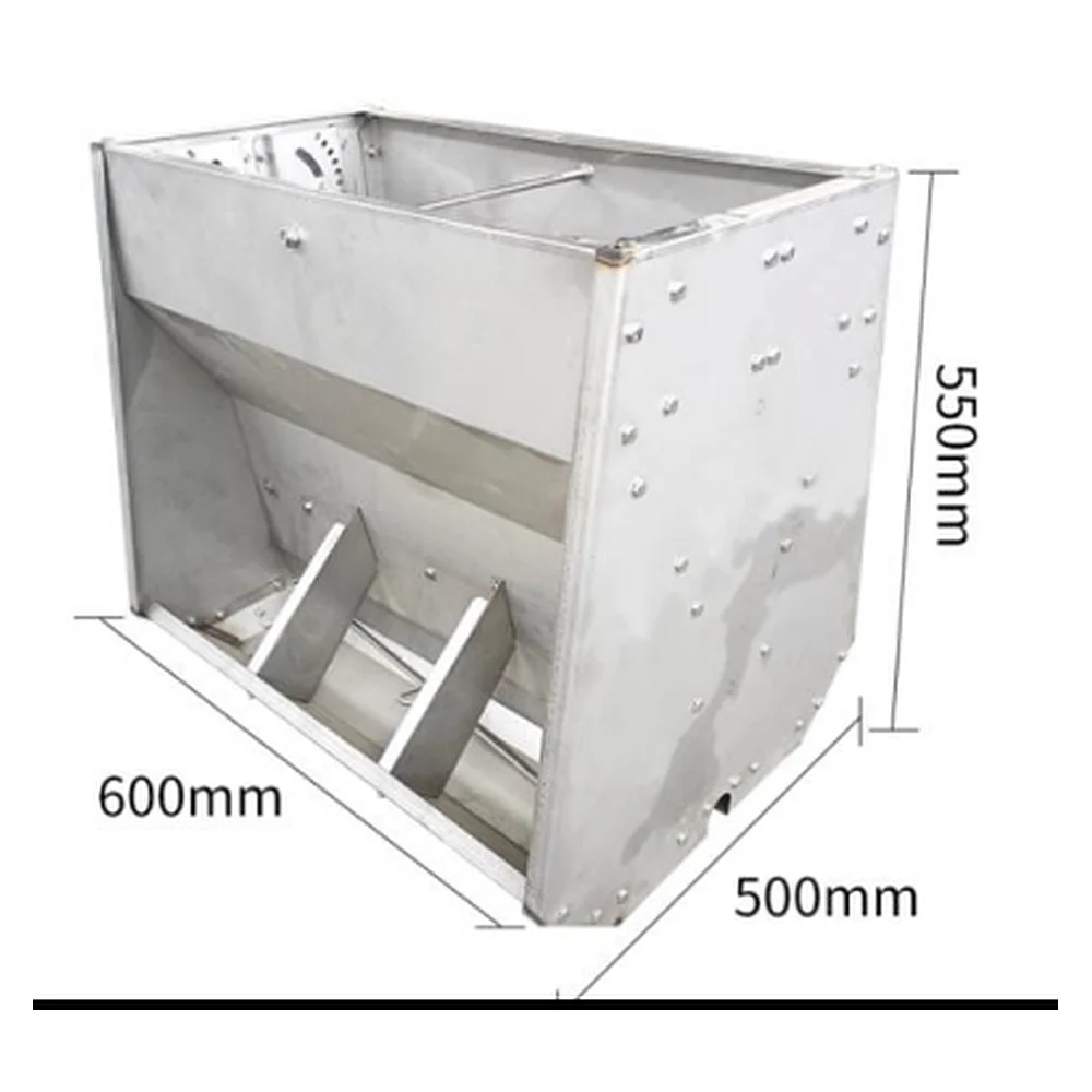 Stainless Steel 304 Pig Feeder Nursery - Double-sided 6-hole 0.6m | Hog Feeding Equipment Farm
