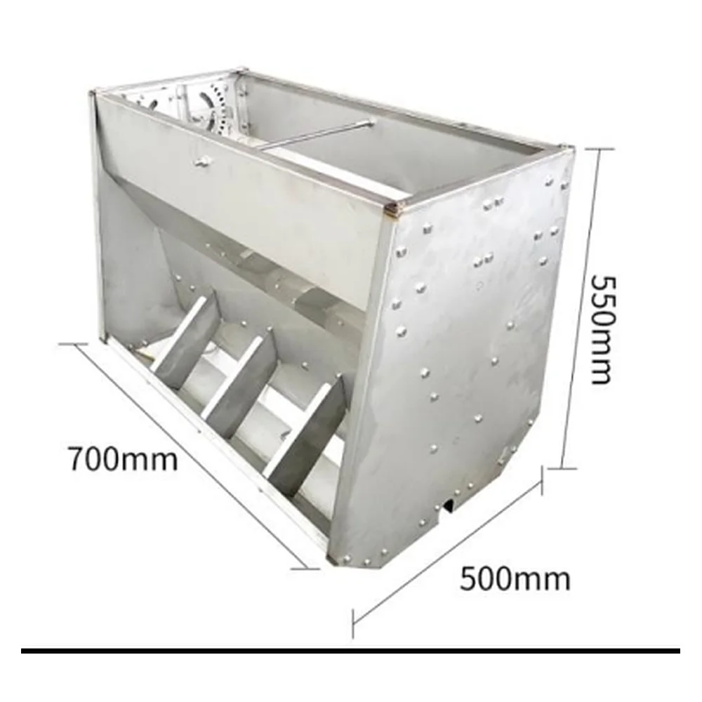 Stainless Steel 304 Pig Feeder Nursery - Double-sided 8-hole 0.7m | Hog Feeding Equipment Farm