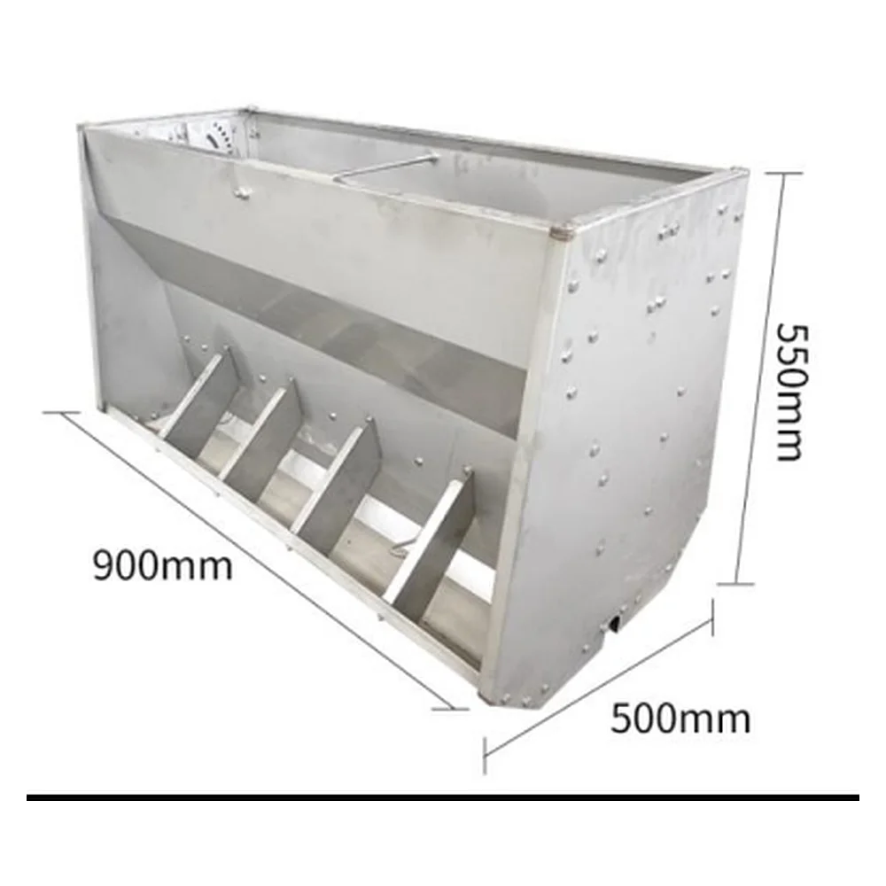 Stainless Steel 304 Pig Feeder Nursery - Double-sided 10-hole 0.9m | Hog Feeding Equipment Farm