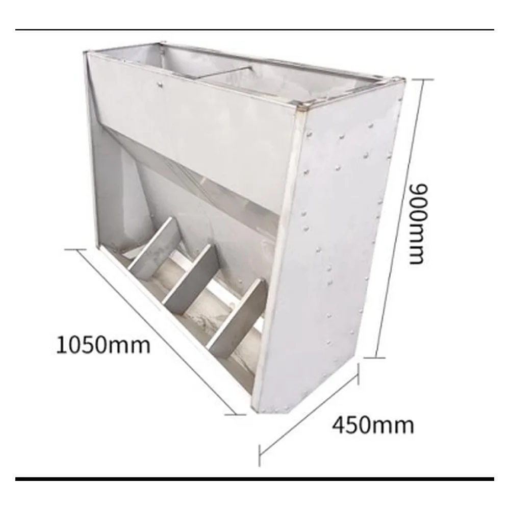 Stainless Steel 304 Pig Feeder Finishing - Single-sided 4-hole 1.05m | Hog Feeding Equipment Farm