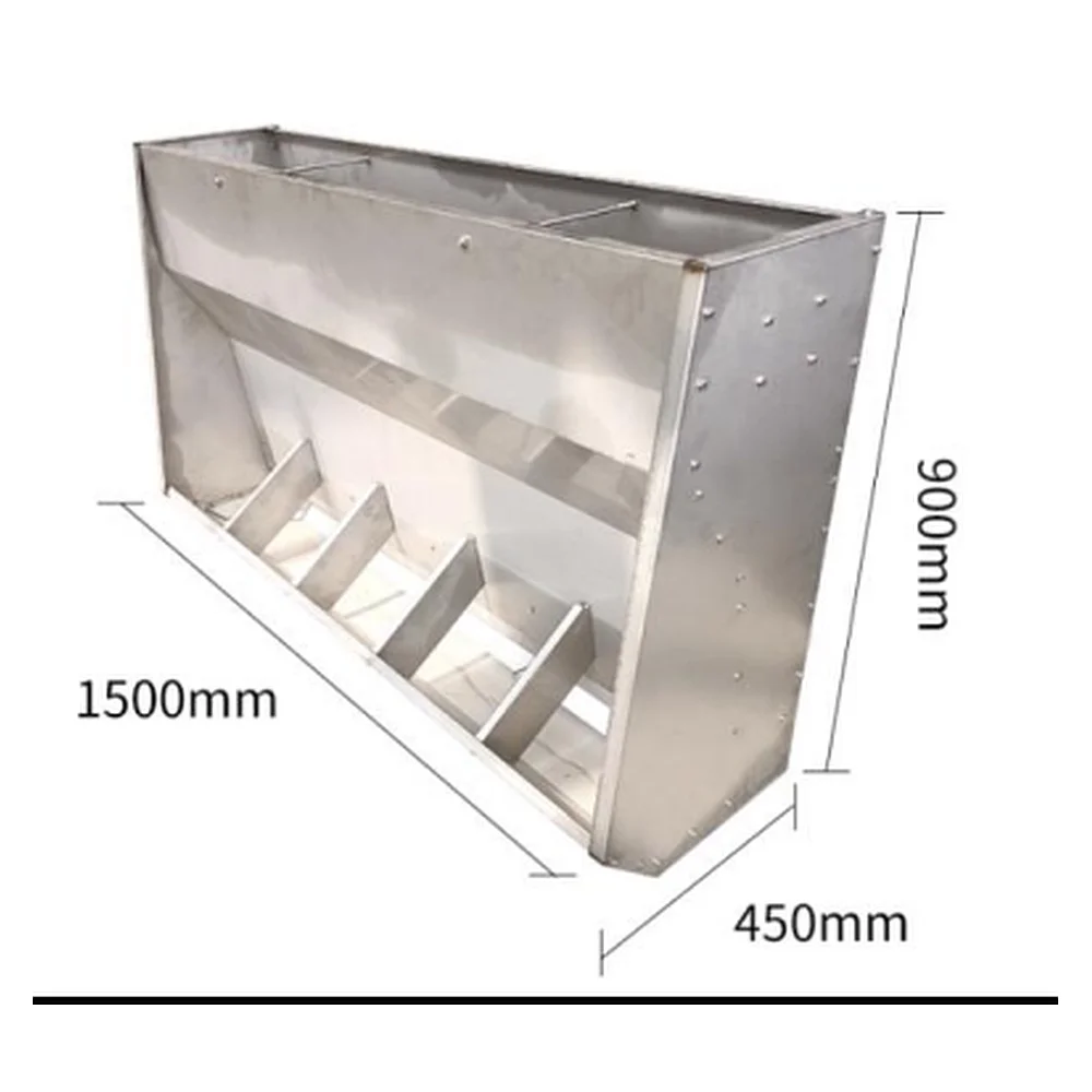Stainless Steel 304 Pig Feeder Finishing - Single-sided 6-hole 1.5m | Hog Feeding Equipment Farm