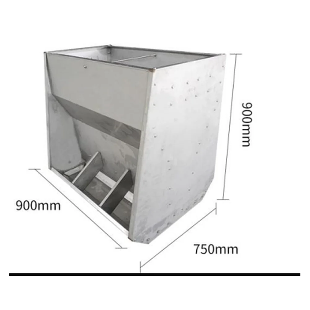 Stainless Steel 304 Pig Feeder Finishing - Double-sided 6-hole 0.9m | Hog Feeding Equipment Farm